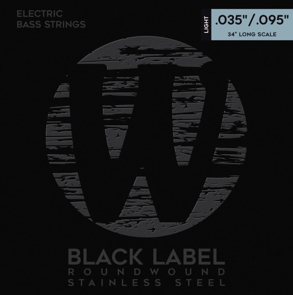 Warwick Black Label Bass String Sets, Stainless Steel - 4-String