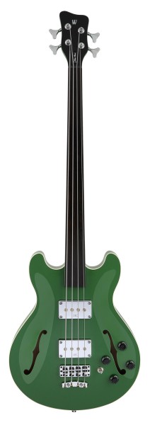 Warwick Teambuilt Pro Series Star Bass, Fretless, 4-String - Soilid Green High Polish