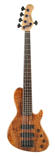 Sadowsky Custom Shop 24-Fret Single Cut Bass, 5-String - Natural Transparent High Polish - 21-04209