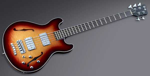 Warwick Masterbuilt Star Bass II Flamed Maple, 5-String - Vintage Sunburst Transparent High Polish