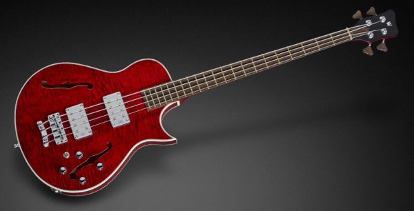Warwick Masterbuilt Star Bass Singlecut, 4-String - Burgundy Red Transparent High Polish
