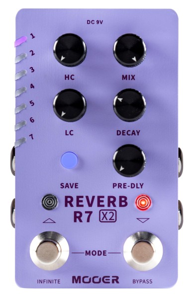 Mooer R7 X2 Reverb - Digital Reverb Pedal