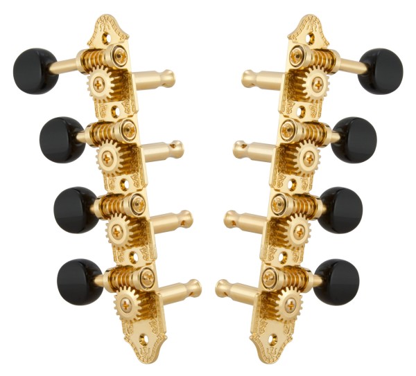 Grover 409 Series - Professional Mandolin Machines with Plastic Button - Mandolin Machine Heads, 4 + 4