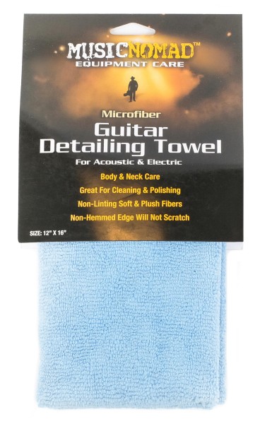 MusicNomad Microfiber Guitar Detailing Cloth (MN202) - Cleaning and Polishing Cloth, 30.4 x 40.6 cm (12" x 16")