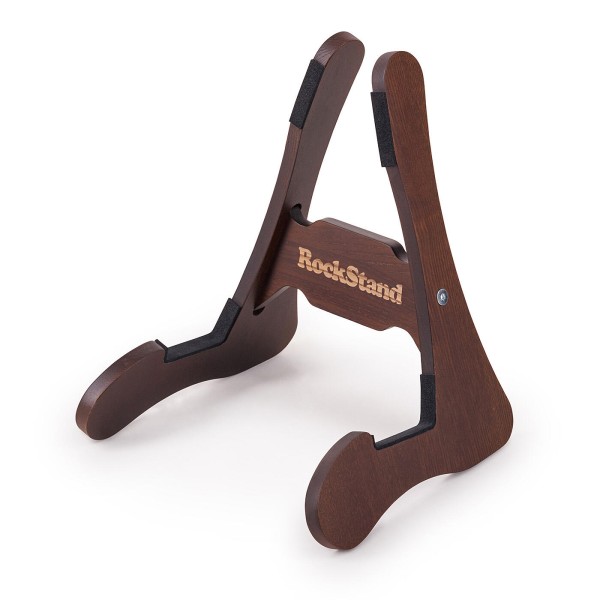 RockStand Wood A-Frame Stand - for Electric Guitar & Bass - Brown Oak Finish