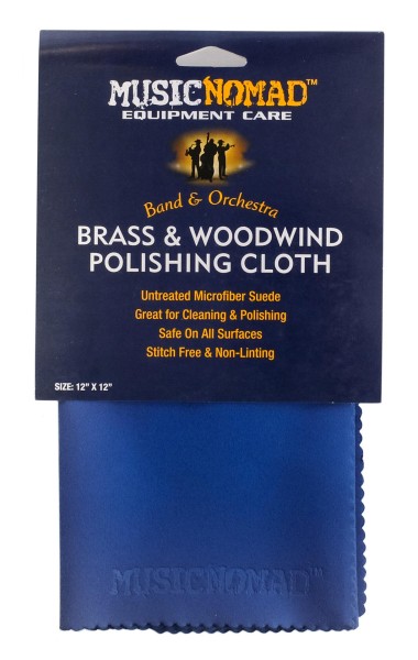MusicNomad Brass and Woodwind Polishing Cloth (MN730) - Untreated Microfiber Polishing Cloth, 30.4 x 30.4 cm (12" x 12")