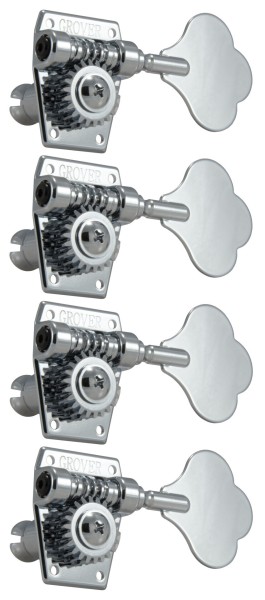 Grover 142C4 Vintage Bass Machines - Bass Machine Heads, 4-in-Line, Bass Side (Left) - Chrome