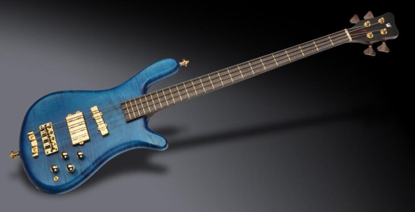 Warwick Masterbuilt Streamer Jazzman, 4-String - Ocean Blue Transparent Satin
